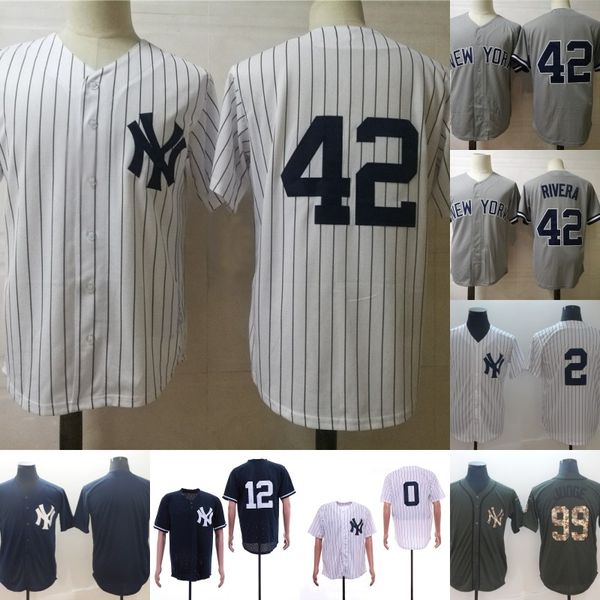 

#42 Mariano Rivera Yankees Jersey New York Derek Jeter Aaron Judge Adam Ottavino Don Mattingly Wade Boggs Bernie Williams Baseball Jerseys