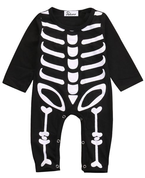 

зима хэллоуин дети ползунки одежда новорожденный мальчик девочка хэллоуин комбинезон хлопок скелет костюм одежда наряд, Blue