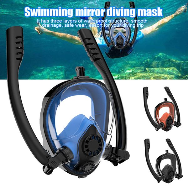 

swimming snorkel mask anti-fog anti-leak clear full face diving snorkeling mask edf88