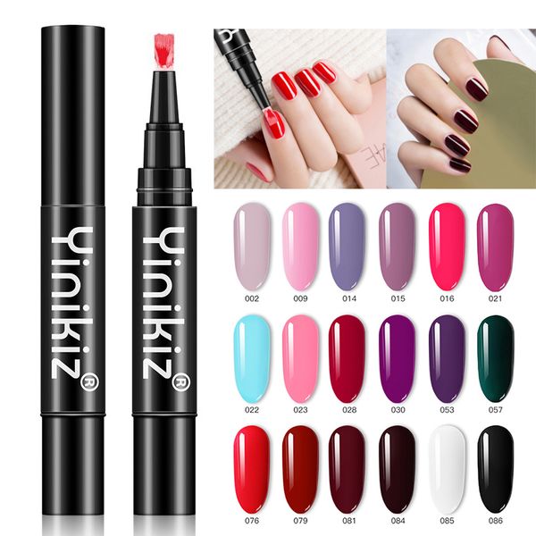 

18 colors lazy one step nail gel polish oil gel nail pen solid color easy use art varnish pen french tip tslm1