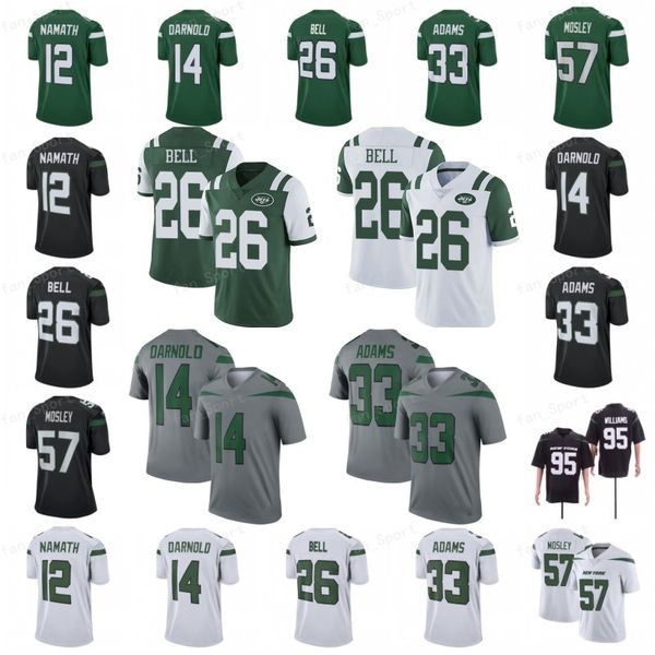 

26 Le'Veon Bell New York 33 Jamal Adams Jets 14 Sam Darnold MEN Football Jersey 95 Quinnen Williams 57 C.J. Mosley 12 Joe Namath jerseys