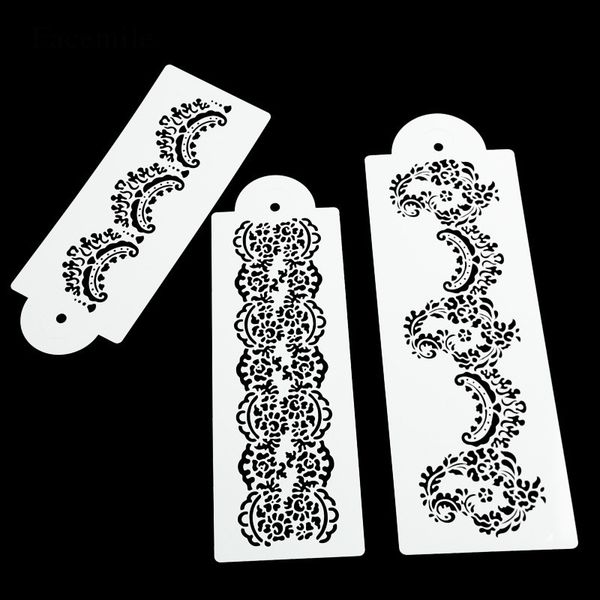 

baking & pastry tools 3piece/set diy cake stencil plastic weaving flower decorating