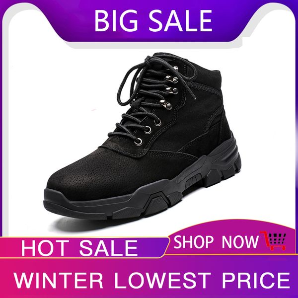 

2019 new fashion men shoes leather casual shoes men flat comfortable footwear male suede outdoor waterproof big size 39-48, Black