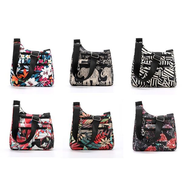 

nylon printed multi-pocket crossbody purse bags for women travel shoulder bag lx9f