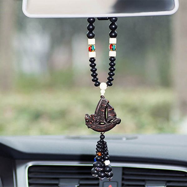 

car ornaments high-grade wood material smooth rearview mirror decorative accessories creative car hanging gift pendant