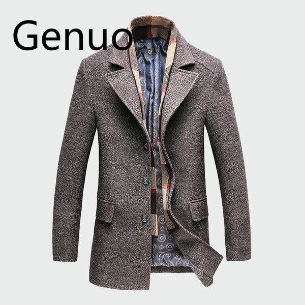 

winter men's casual wool trench coat fashion business long thicken slim overcoat jacket male peacoat brand clothes m-4xl, Black