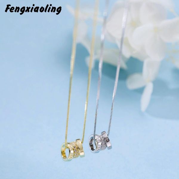 

other fengxiaoling light style exquisite zircon digital pendant necklaces 925 sterling silver lucky round necklace for women