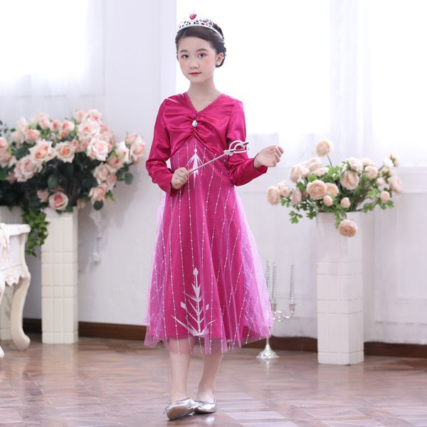 

бесплатная доставка 2020 froz 2 аиша девочка принцесса дети платье, Red;yellow