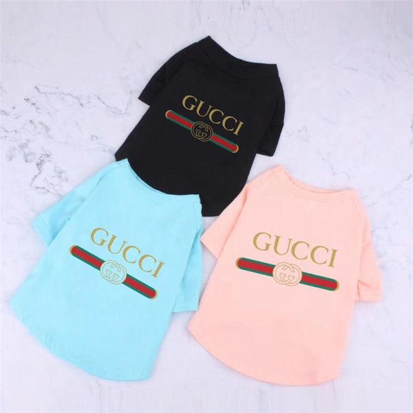 

classic letter printed pet shirts fashion soft touch pattern pets t-shirts 3 colors elastic breathable bichon apparel
