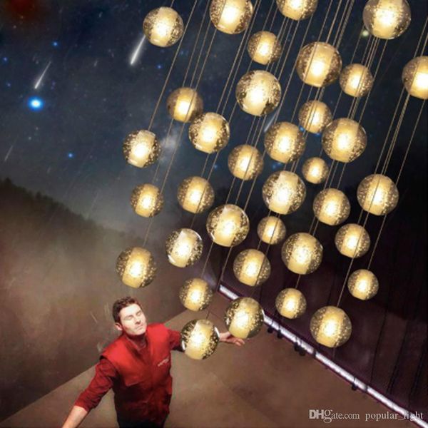 

led кристалл стеклянного шарика подвеска метеор дождя потолочный светильник звездопад лестничные бар droplight люстра освещение ac110-240v
