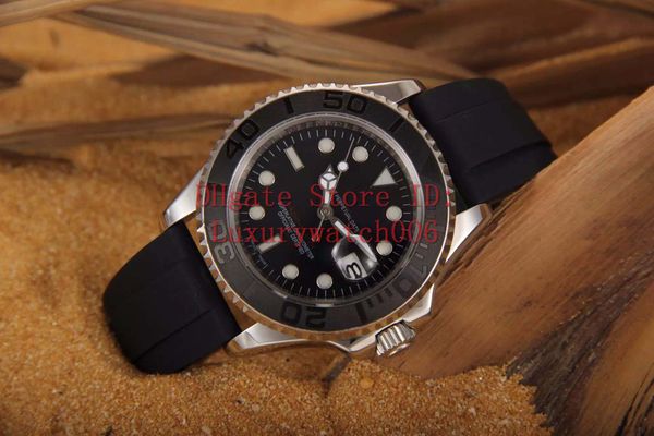 

wholesale black face ceramic bezel rose golden case rubber band automatic watch 116655 mechanical watch ym watches 40mm, Slivery;brown