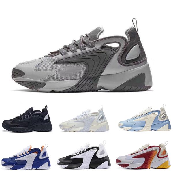 

2019 zoom 2k m2k tekno 2000 sail white-black dark grey for men's running sneaker shoes air sports shoes