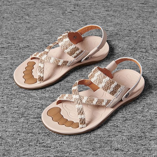 

sandals outdoor fashion men's summer comfortable light beach shoes men waterproof cutout open toe flats high quality, Black