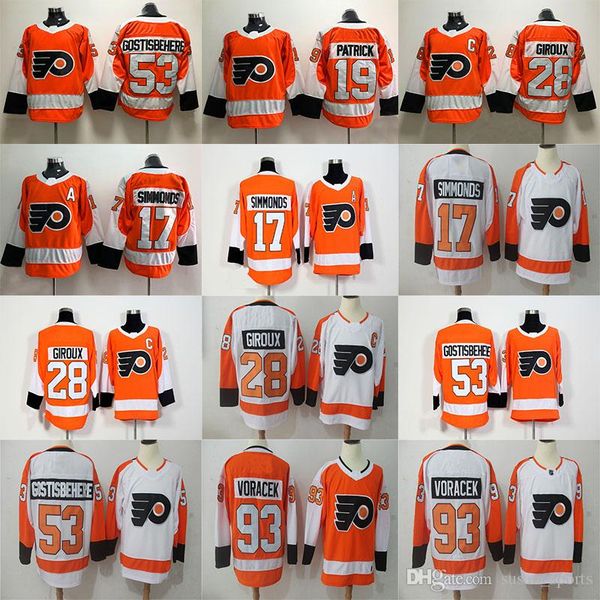 

Philadelphia Flyers Jersey 28 Claude Giroux 53 Shayne Gostisbehere 17 Wayne Simmonds 93 Jakub Voracek 19 Nolan Patrick Hockey Jerseys