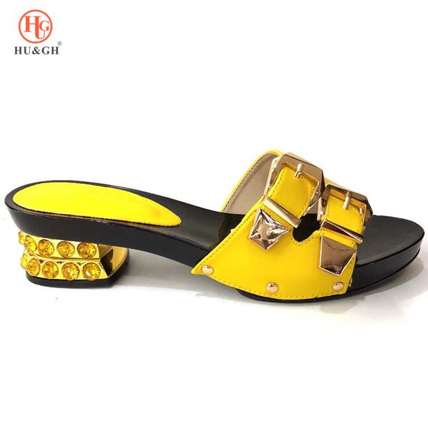 

new arrival woman shoes 2019 summer shoes women african party shoe yellow color pu leather ladies sandals with heels, Black