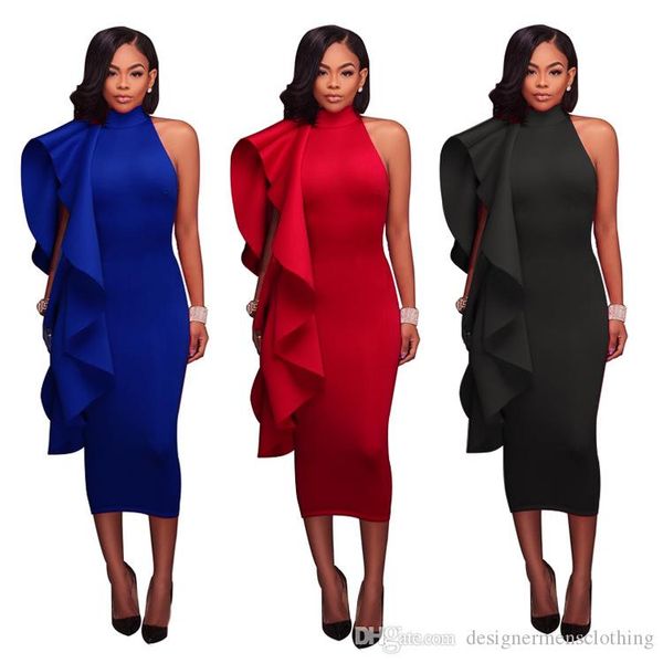 

горячие женщины летние платья ruffle рукава молния платья конструктора sexy party женщины повседневные платья женщины одежда, Black;gray