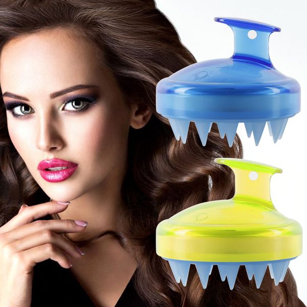 

массаж щетка для волос силиконовый шампунь щетка душ ванна comb расческа реквизит soft styling tool, Silver