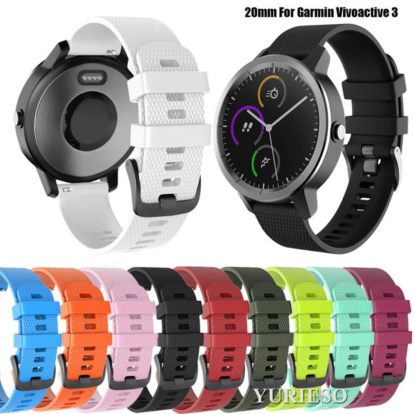 Силиконовая полоса наручные ремешки для Garmin Vivoactive 3 Музыка Forerunner 645 замена Аксессуар Браслет Brac Bid Brap для Garmin Vivomove HR