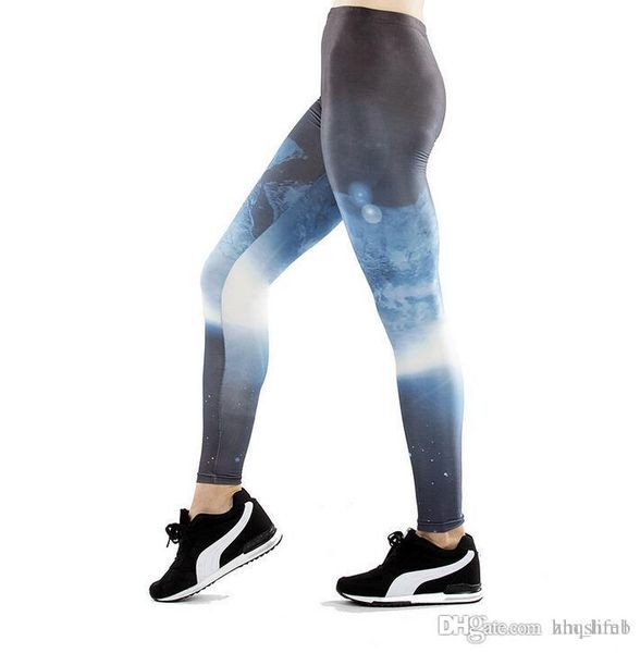 

women yoga trousers pants tights trousers female high waist dance active lady black blue printing leggings skinny silm motion, Black;white