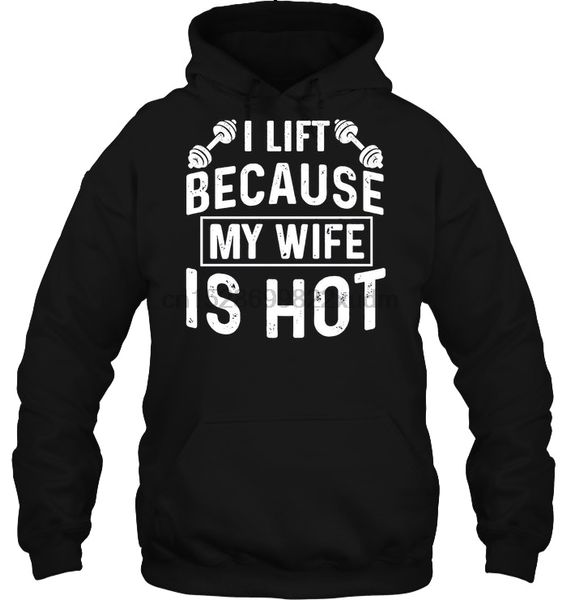 

men hoodie i lift because my wife is women streetwear, Black