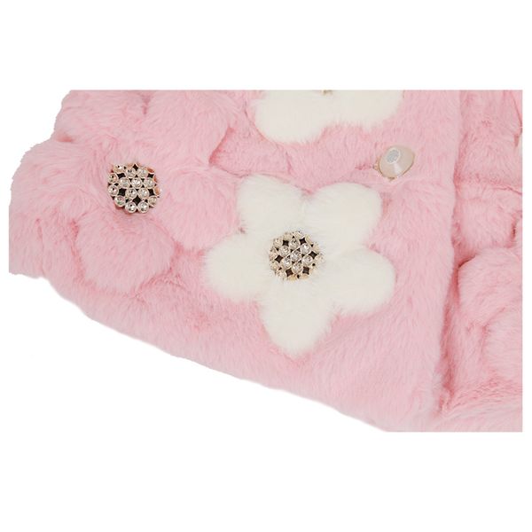 

girl baby winter warm toddler jacket snowsuit xmas outwear flower coat pink-80cm, White