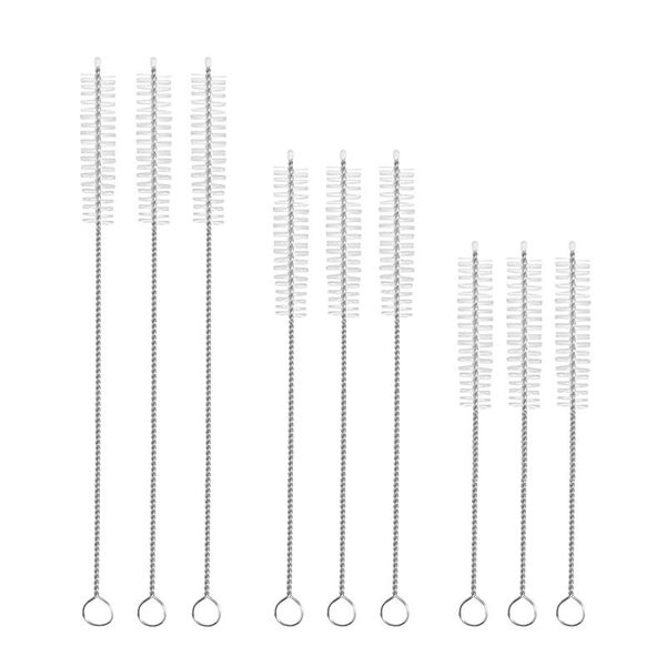 

6.9 дюймов/7.9 дюймов/9.5 дюймов длина из нержавеющей стали соломы трубы очистители 17.5 см / 20 см / 24 см нейлон соломы щетка для чистки б