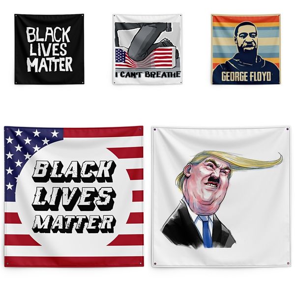 

150 * 150см i cant breathe одеяло trump печать гобеленового black lives matter бытовая стена баннер # qa12300