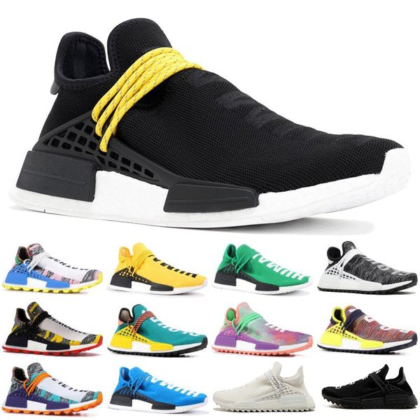 

2019 cheap Human Race Mens Running Shoes Pharrell Williams Sample Yellow Solar Pack Sport Designer Shoes Women Sneakers 36-45