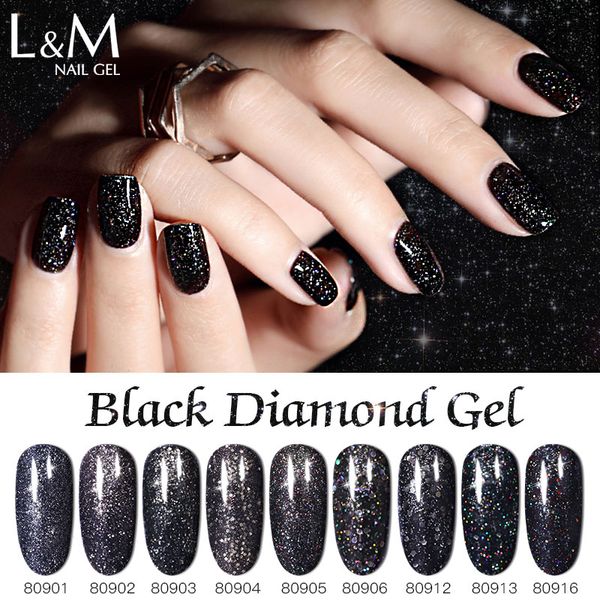 

blaack diamond gel nail polish ibdgel 3 bottles set glitter shiny gel lak manicure semi permanent nail varnish, Red;pink