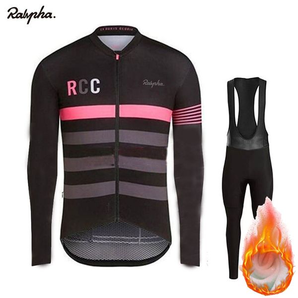 

2020 new man ralvpha winter cycling set jersey gel pad bicycle road bike tights triathlon suit riding kit go pro ropa ciclismo, Black;blue