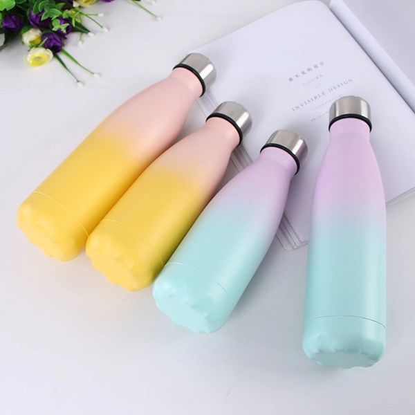 

gradient insulated cup water bottle bpa stainless steel vacuum cup coffee travel outdoor sports bottle
