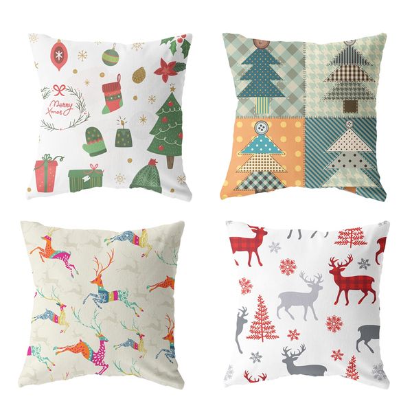 

decorative pillow square soft microfiber cushion cover 4pcs christmas kit 45*45cm
