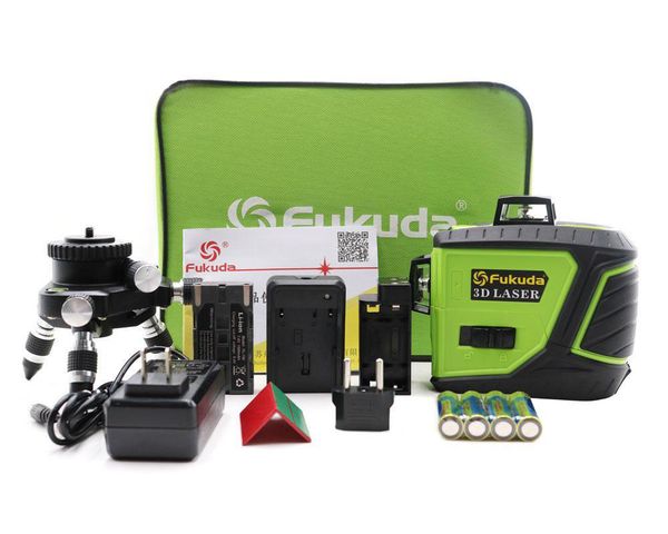 

New 12line 3d 93t la er level elf leveling 360 horizontal and vertical cro uper powerful green la er beam line