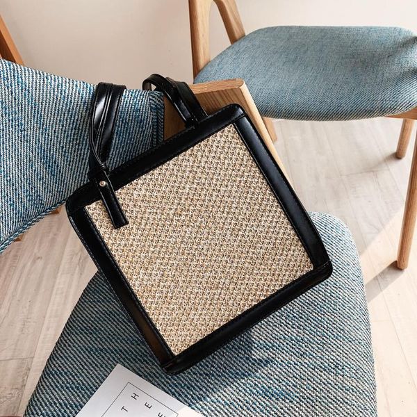 

40#bags for womenfashion women retro weave square leather messenger bags handle bag shoulder bag handbag bolsa purse bolsa