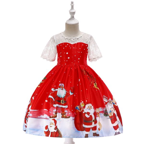 

new kids children formal party wear girl dresses for holiday celebration performance 2019 christmas costume for girls, White