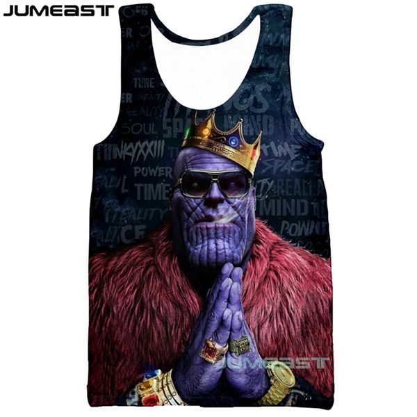 

jumeast brand men/women 3d printed vest thanos short sleeve sport pullover summer tank tees, White;black