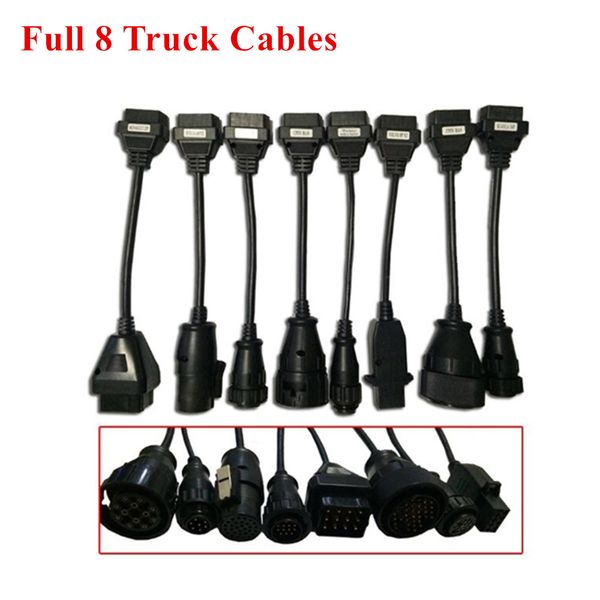 

full set truck 8 cables for vd tcs cdp pro multidiag pro obd2 truck leads diagnostic tool interface obd ii scanner