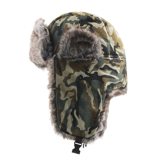 

winter hat russian ski hat plush earmuffs padded flat cap 10.25