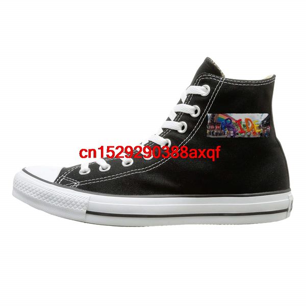 

high-canvas shoes sneaker gay pride casual walking shoes for mens womens, Black