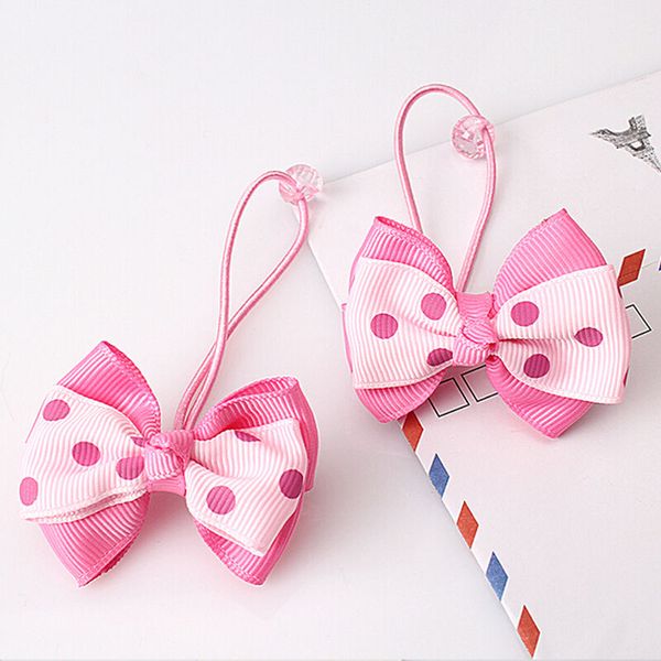 

fashion kids 7pcs/set cute girl baby toddler bow barrette hair band accessories scrunchy barrette dot printing headwear decor, Slivery;white
