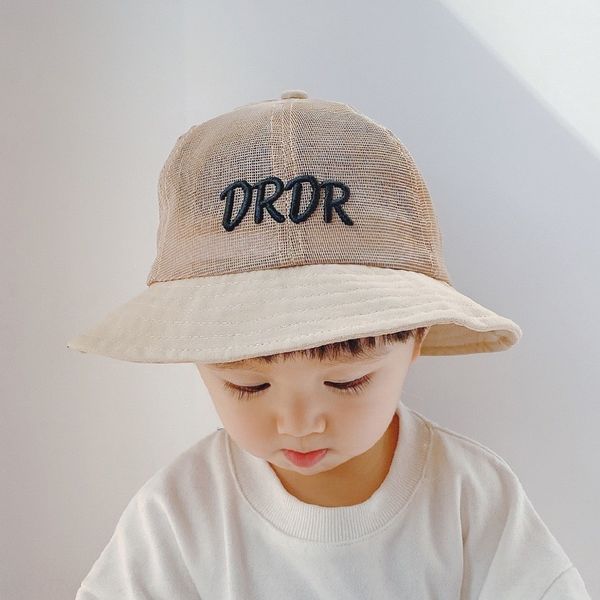 

children's fisherman sun thin mesh sun breathable men fisherman hat hat baby cap baby cap and women, Yellow