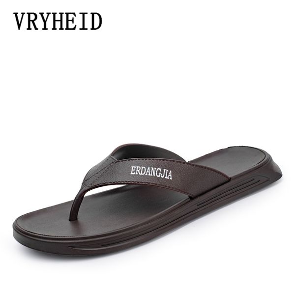 

vryheid 2020 summer new men flip flops beach sandals non-slip male slippers fashion zapatos hombre casual shoes men, Black