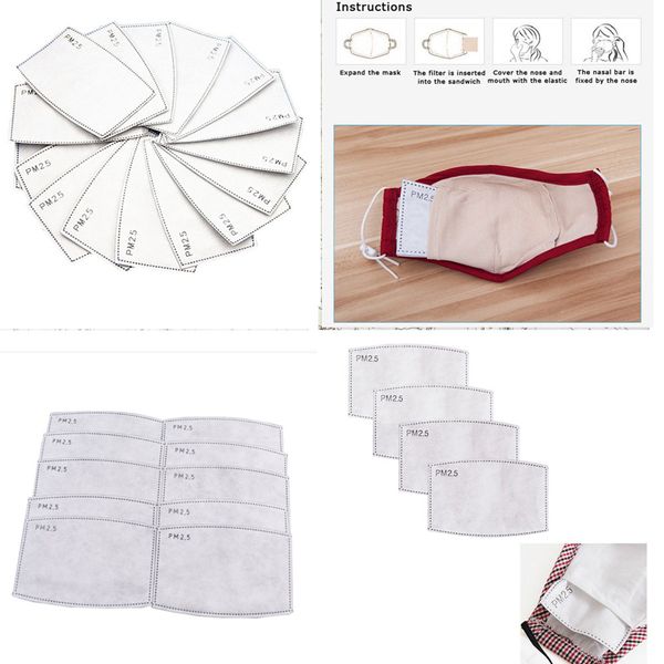 

100шт обувь маски рот маски фильтра, колодки 5-слой фильтруется активированным одноразовые накладки щиток гермошлема углерода