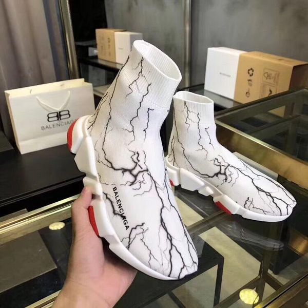 

beat designer sneakers en maille stretch speed trainer black tan men speed mid-trainer sock sneakers casual shoes runners shoes 35-46 b1, Blue;gray