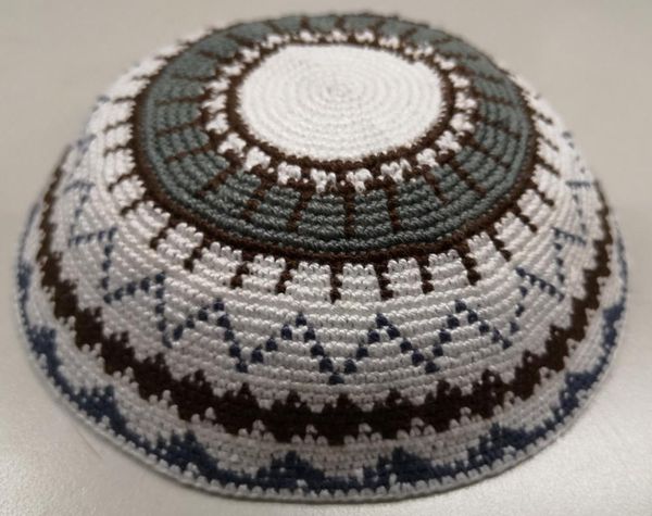 

малый размер высокое качество handmade вязанная кипу kippah, Blue;gray