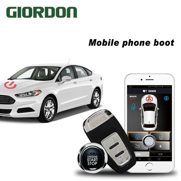 

smartphone remote start keyless entry car alarm system security passive central lock compatiable android/iso pke start stop
