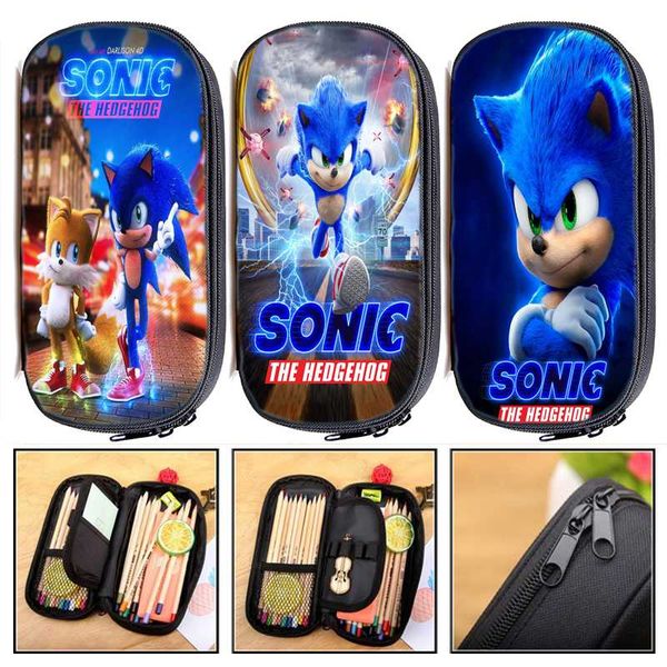 

multifunction students sonic pencil case kids pen bag teens stationery bag child pencil box boys holder girls makeup bags