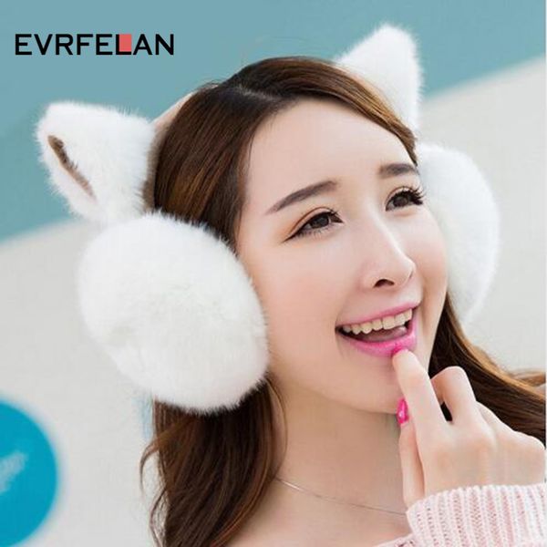 

evrfelan 2019 новая мода смазливая уши плюшевые earmuffs женщины комфортная теплый earmuff женский зимний открытый защита уши аксессуары, Blue;gray