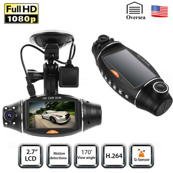 

full hd 1080p 2.7" dual lens car dvr gps camera with rear view night verison camera video recorder g-sensor dash cam car dvrs