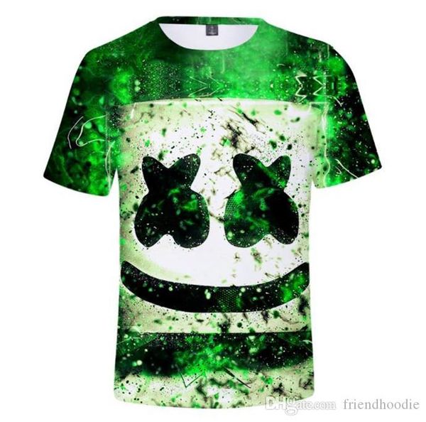

marshmello мужские tshirts 3d цифровые печатные с коротким рукавом мода женщины футболки тинейджеров девушки designer summer тройники, White;black